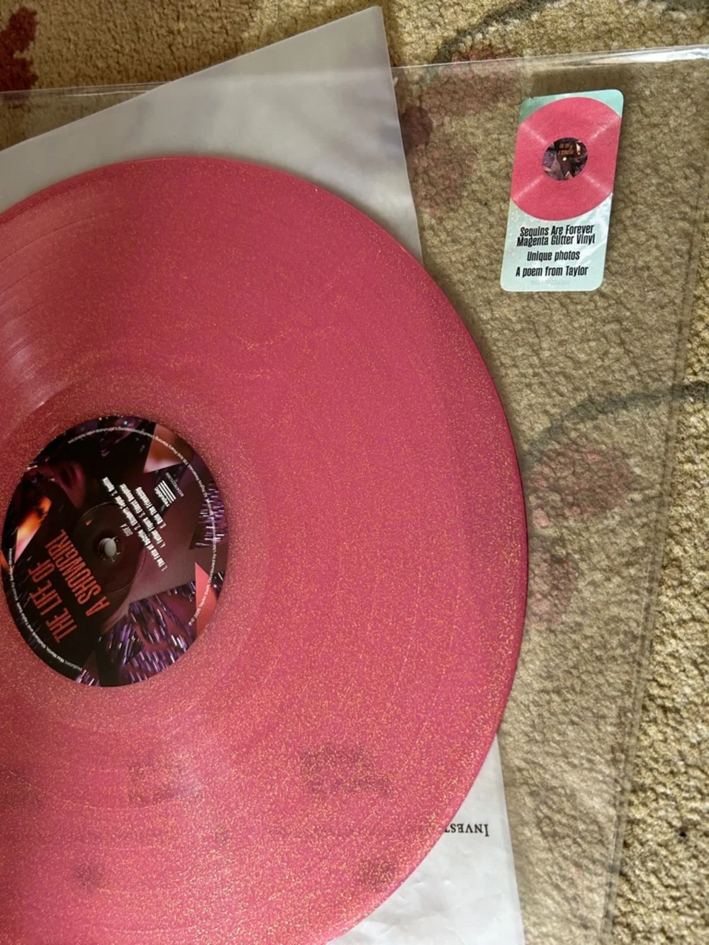 SOLD Taylor Swift The Life of a Showgirl “Sequins are Forever” Glitter Vinyl - Picture 4 of 5
